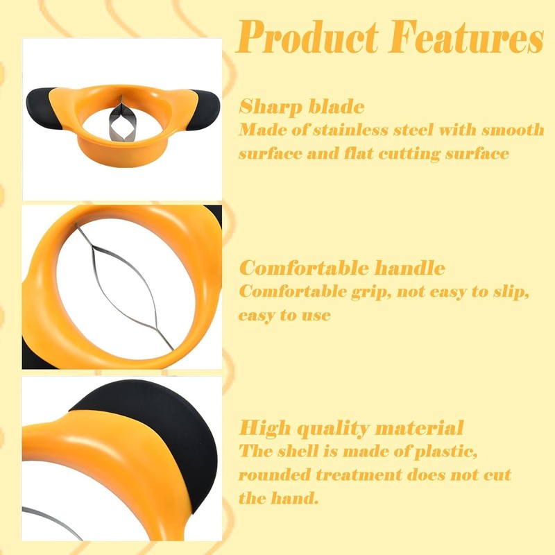 Mango Slicer,Mango Pit Remover Tool,Mango Cutter with Stainless Steel Blade