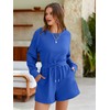 Glamaker Women's Long Sleeve Summer Romper Open Back Casual Loose