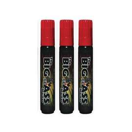 Big Glass Windshield Markers - Water Based Marker with 15mm Tip - Quick-Drying and Rain-Resistant Marker - Red - 3 Pack