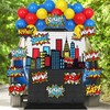 Super Theme Hero Party Photography Backdrop with Hero Card Balloons