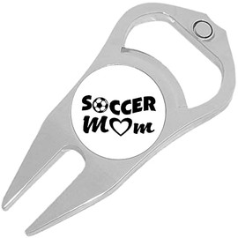 NewCharms Soccer Mom Heart Golf Ball Marker Divot Repair Tool Bottle Opener