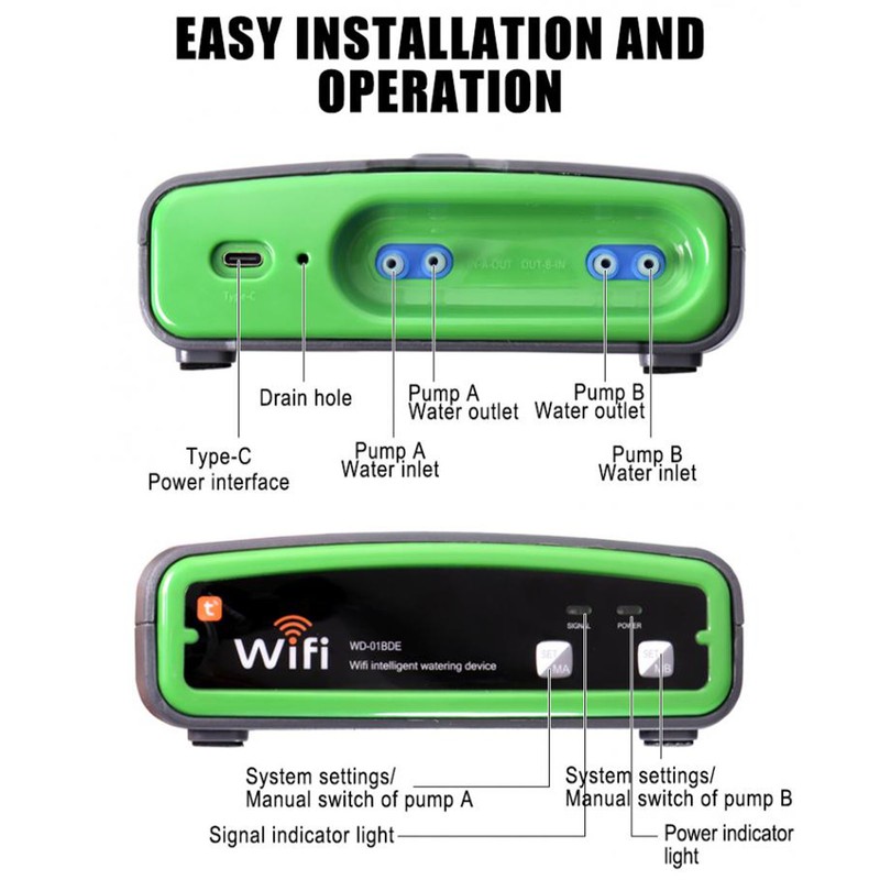 Automatic Watering System Intelligent Dual Pump App Remote Control Timer