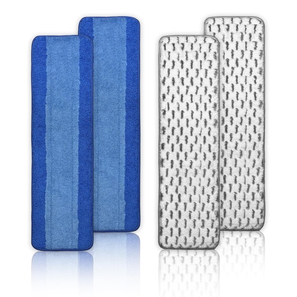 4 Pack 18 Inch Microfiber Mop Replacement Pads, Compatible with