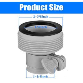Pool Hose Adapter 1.25" to 1.5", 2 Packs, For Above Ground Pools