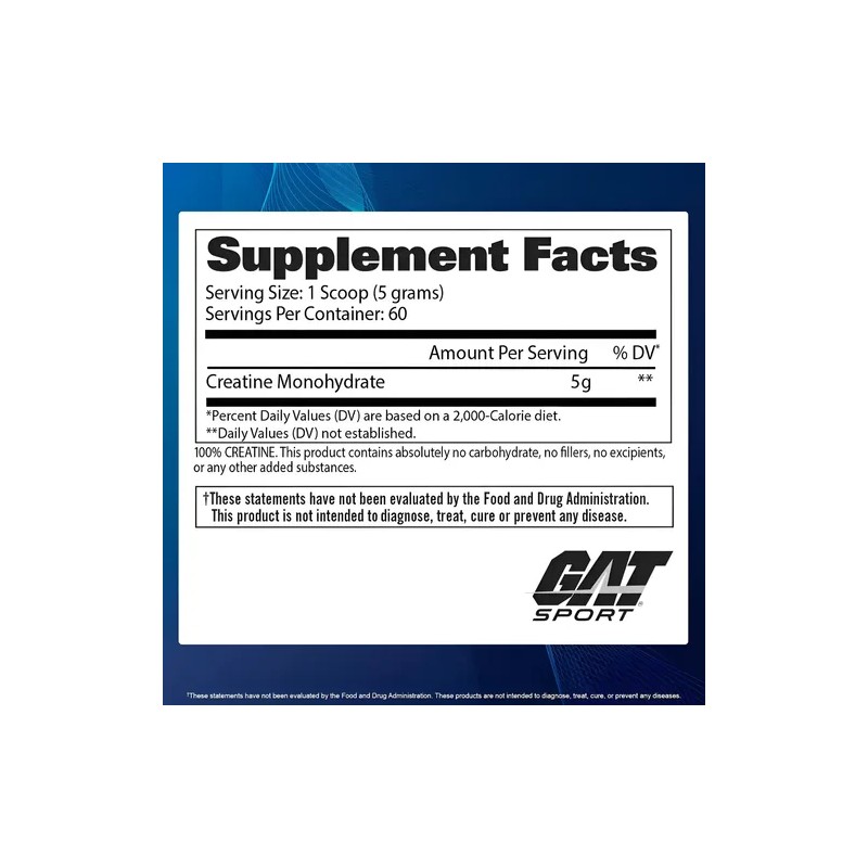 Gat Sport Creatina Monohidratada 300g 60 Porciones