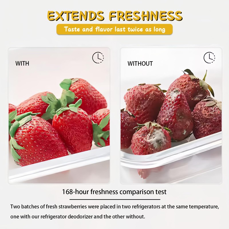 Refrigerator Deodorizer, Newly 2-in-1 Fridge Deodorizer, More Effective Than Baking