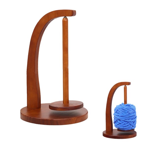 Yarn Holder for Knitting and Crocheting, Wooden Yarn Rack Stand