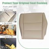 Priprilod Tan Leather Driver Side Bottom Replacement Seat Cover Compatible