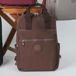 middle-aged woman female backpack lady pretty assistant woman brown belongings mom Women's daily bag