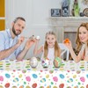 Easter Table Cloth, Easter Eggs Tablecloth, Plastic Waterproof White Eggs