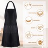 PIEMEET 12Pcs Bib Apron,Black Aprons Bluk,Bib Aprons with 2 Pocket,Kitchen