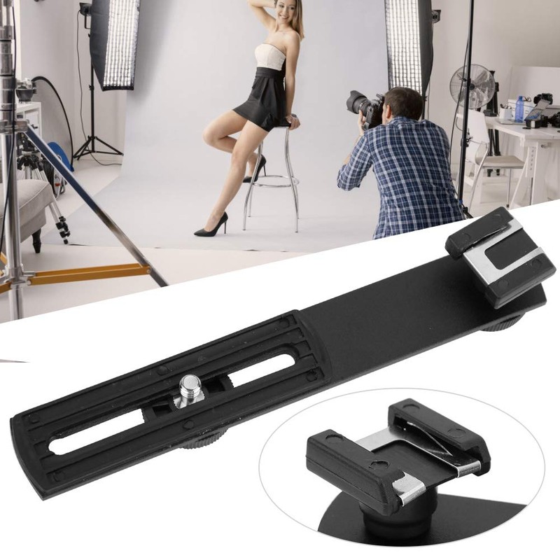 Akozon Dual Flash Bracket Extension Bar, Flash Bracket Tripod Mounting