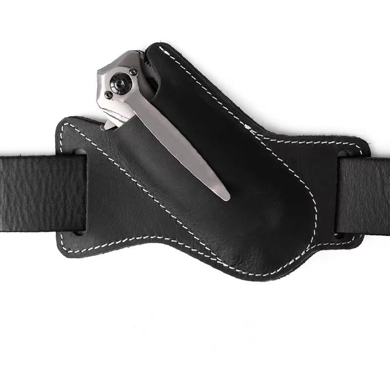 Leather Knife Sheaths for Belt, Pocket Knife Holder, EDC Sheath