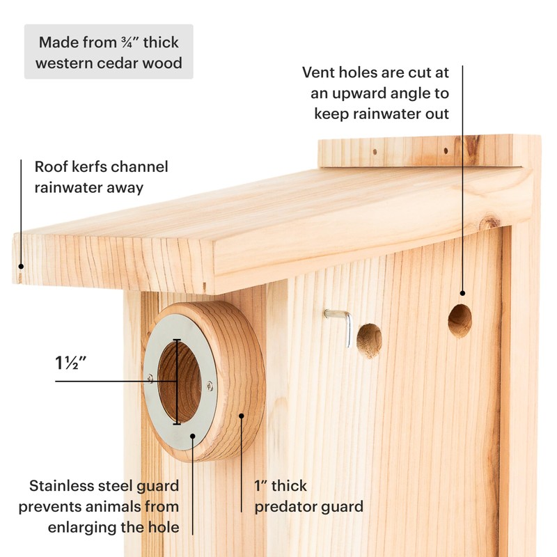 WHITEHORSE Bird Houses for Outside - Weatherproof Bird House for