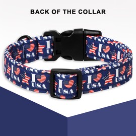 Unique Style Paws Patriotic Dog Collar,4th of July Dog Collar with American Flag Pattern,Independence Day Puppy Collar Adjustable for Small,Medium,Large Dog