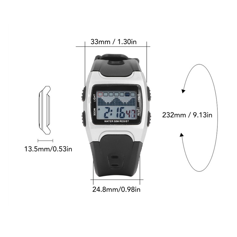 50m Waterproof Sports Watch LED Night Light Calendar Alarm Multifunctional