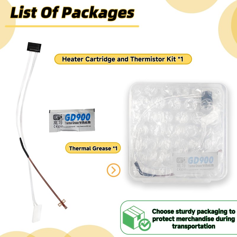 XIFOWE Ceramic Heater Assemblies and Thermistor Kit Compatible with Bambu