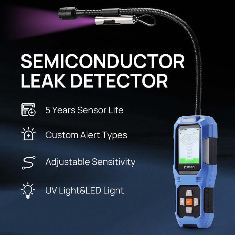 TURBRO Refrigerant Leak Detector with Alarms, Halogen Freon Sniffer with