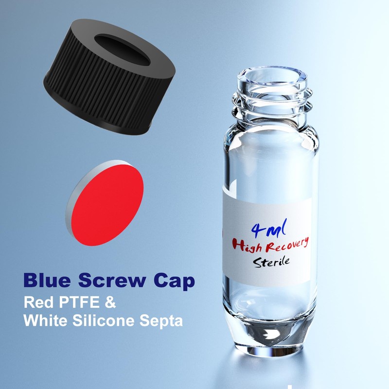 High Recovery Vial with 9-425 Screw Cap,Sterile Borosilicate Glass V