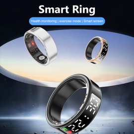 Smart Ring, Fitness Tracker Ring, Cordless Sports Health Tracker with APP, Support BT, IP68 Waterproof Activity Tracker for Men Women Birthday Gift (#10)
