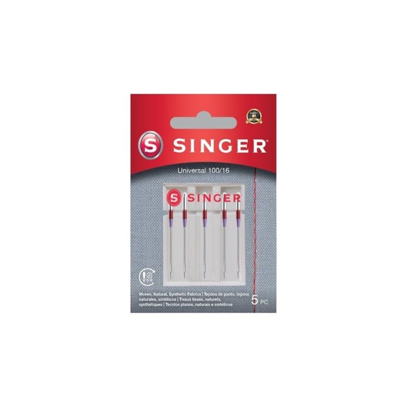 Singer universal needles, 2020, 100/16, metal, silver, 7 x 0.03