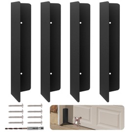 Bompro 4 Pcs Garage Door Seal Mouse Guard, Heavy Duty Stainless Steel Garage Door Mouse and Snake Guard, Permanent Solution (Black)