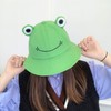 HOMIEBUDS SPPRANDOM Yasirona WallDecalsAndArt Cute Green Frog Bucket Hat, Summer