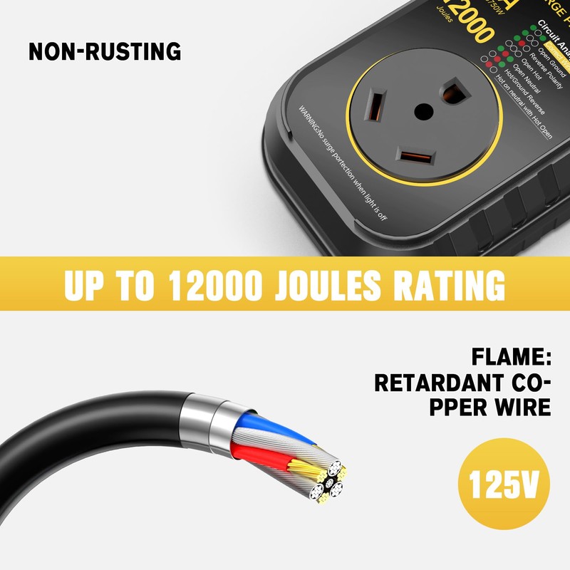 GEARGO RV Surge Protectors 30 Amp, 12000 Joules RV Circuit