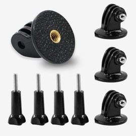 SNSYGN Tripod Mount Adapter for GoPro, Action Camera Monopod Mount Compatible with HD Hero and Hero 1/2/3/4 with 1/4 Screw Camera Mount Compatible Thumbscrew (Black)