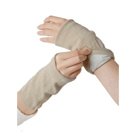 Maison Peony Women's Fine Compression Silk Back Wrist Warmer Wrist Supporter Far Infrared Thread Warm, white sepia