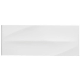 Tenedos 4x12 White Cool Subway Ceramic Wall Tile 3D Design Glossy Finish for Kitchen backsplash, Bathroom Shower, Accent Wall (1 Piece)