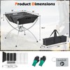 HAPPYGRILL 3-in-1 Foldable Fire Pit With Grill for Outside, Collapsible