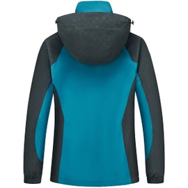 Diamond Candy Women's Waterproof Rain Jacket with Hood Lightweight Outdoors Raincoat Blue XL