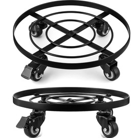 Aoffer 2 Pack 12 inch Plant Caddies Plant Stand with Wheels Heavy Duty Rolling Plant Mover Roller Metal
