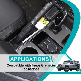 Hudiriy Auto Gear Shifter Console Side Storage Box Compatible with Ineos Grenadier 2020-2026 Car Handbrake Console Side Storage Box Interior Accessories (Black)