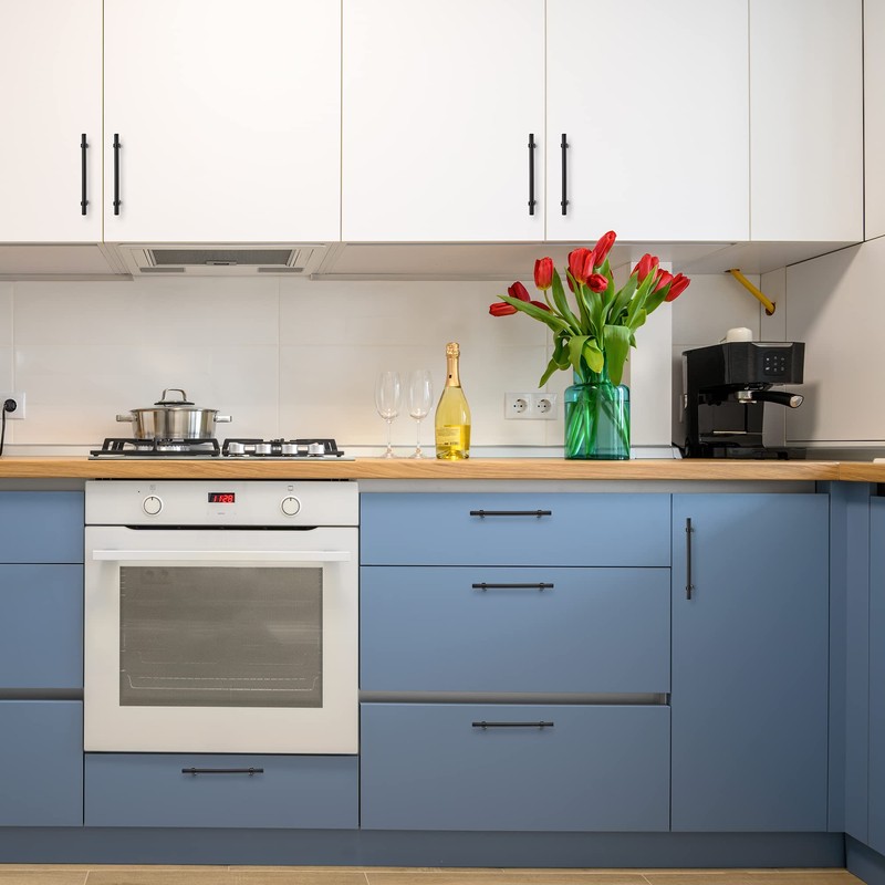 Ravinte 15 Pack 8-13/16 Inch Cabinet Pulls Matte Black Kitchen