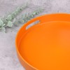 SforGUVA Round Orange Decorative Serving Tray with Handles, 13” Versatile