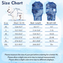 FUAMEY Recovery Suit for Dogs After Surgery,Soft Breathable Dog Bodysuit E-Collar & Cone Alternative Surgical Suit,Male Female Dog Neuter Spay Suits Anti Licking Wounds Onesie Blue Tie Dye XL