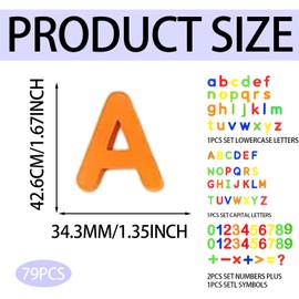 79 Pcs Magnetic Letters and Numbers for Children, Alphabet Magnets for Fridge, Colorful Learning Toys for Toddlers, EVA Material, Includes Uppercase, Lowercase Letters and Math Symbols
