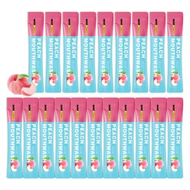 Mini Mouthwash Travel Size,Peach Flavor Portable Individual Travel Mouth Wash for Fresh Breath, Refreshing Long Lasting Gentle Oral Care Mouthwash Packs(Pack of 20)