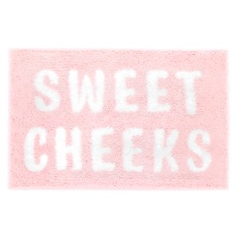 Ohocut Sweet Cheeks Bath Mat for Tub, Cute Pink Bath Mats for Bathroom Non Slip, Cute Blush Pink Bathroom Decor Accessories, Anti Slip Microfiber Bath Rugs, Funny Bath Rugs for Bathroom, 24"x16"