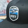 HOOEY Cheyenne Adjustable Snapback Mesh Trucker Patch Hat, Black, One