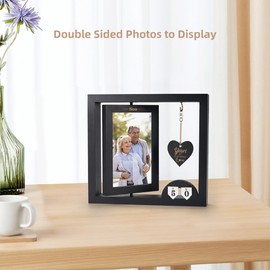 VoziSpace Then & Now Anniversary Picture Frame 1~99 Anniversary Wedding Engagement Photo Frame - Happy Anniversary Wedding Gifts For Wife - Wooden Bridal Shower Wedding Ideal Gifts for Couple