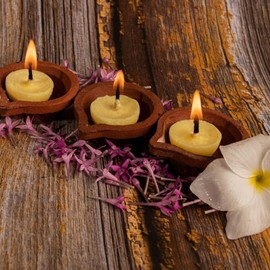 60 Pcs Ghee Diya Wicks | Upto 60 Min Burning Time | Cotton Wicks Diya | for Temple Prayers Diwali Puja Haloween Festival Lights Decoration | Oil Lamps | Filled with Clarified Butter | No Wax |