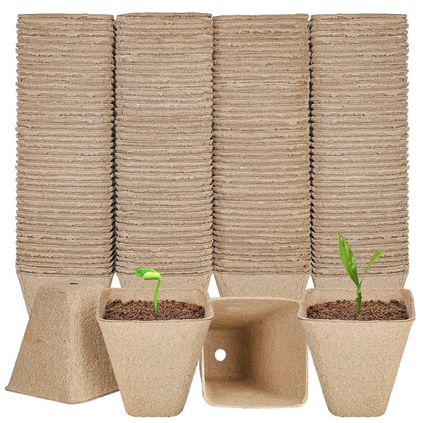 YESIACE YESIACE 126 Packs Square Peat Pots, 3.15 Inch Seed