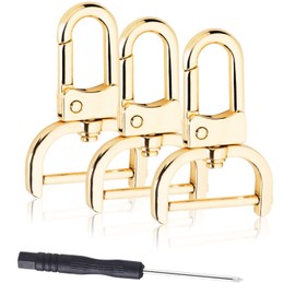 6 Pack 1 Inch Detachable Snap Hook Swivel Clasp, Metal Lobster Claw Clips Clasp with Screwdriver for Replacement Purse Keychain Hardware, Keyring Clip, Pets Collar Accessories (Gold)