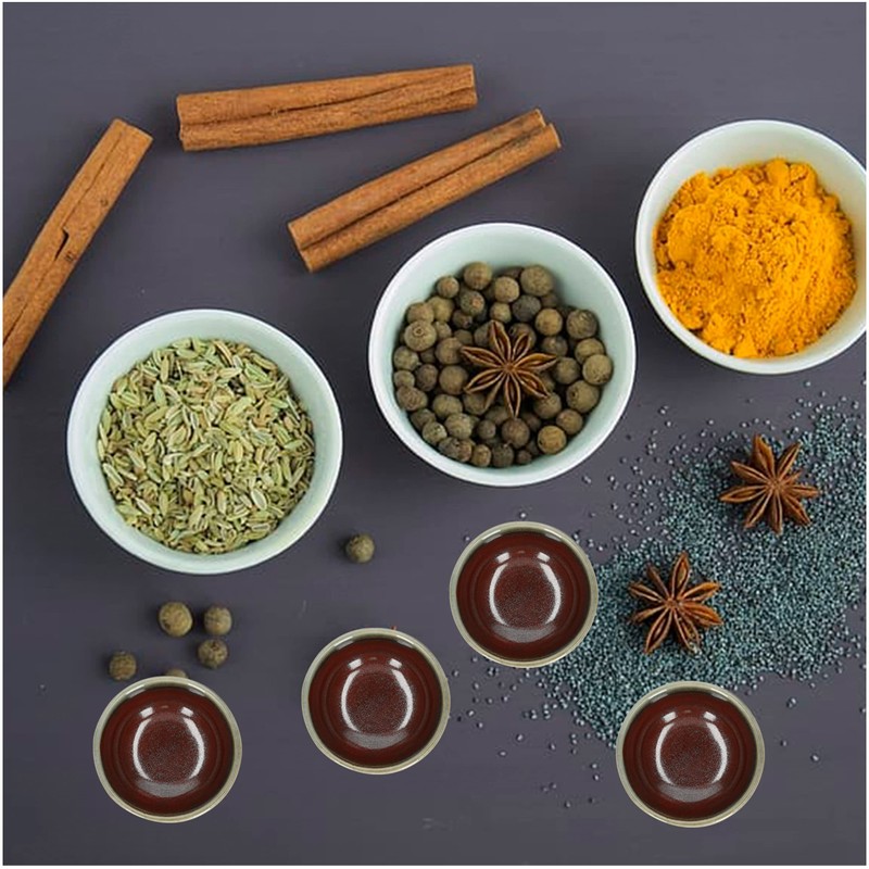 MAKOLO Ceramic Soy Sauce Dish Small Dipping Bowls, 3 in,