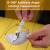 Stainless Steel Protractor 0-180 Degrees, Woodworking Ruler Angle Finder, Metal