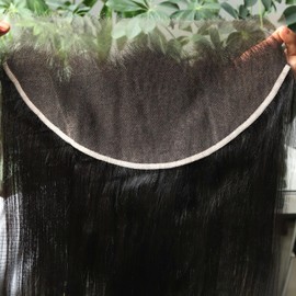 BEEOS Yaki Straight 13x6 SKINLIKE Real HD Lace Frontal, Vivid Pre-Plucked Natural Hairline Bleached Knots Human Hair Frontal 16 Inch