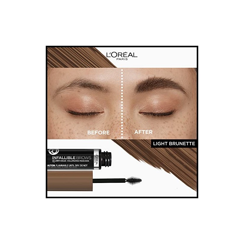 LOreal Paris Infallible Volumizing 24H Wear Mscara para cejas, maquillaje